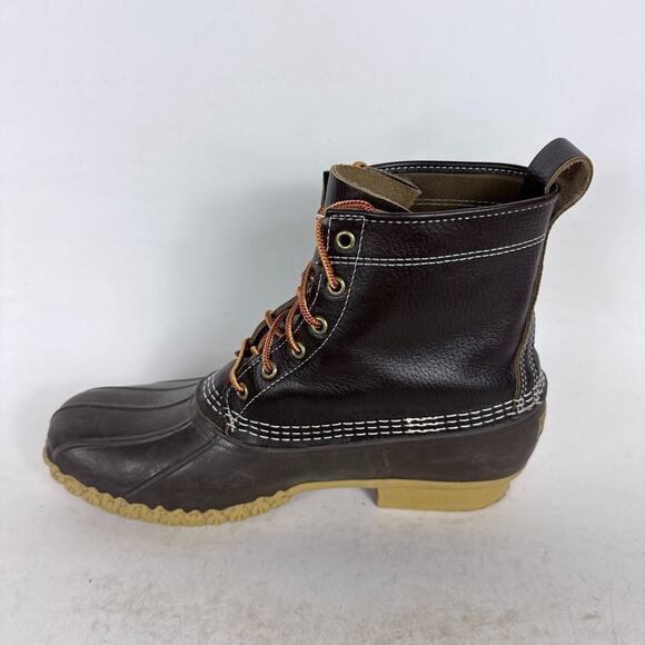 Vintage L.L.Bean Duck Boots men's 11 Brown Leather Waterproof Lace-Up Outdoor - Picture 6 of 11
